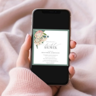 Elegant Boho Protea Waterverf Vrijgezellenfeest Kaart