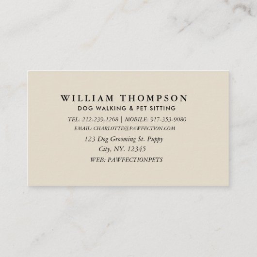 Elegant Boho Puppy Dogs Dog Walker Pet Sitter Contactkaartje (Achterkant)