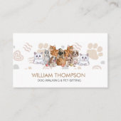 Elegant Boho Puppy Dogs Dog Walker Pet Sitter Contactkaartje (Voorkant)