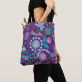 Elegant Boho Purple Floral   Tote Bag (Dichtbij)