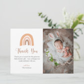 Elegant Boho Rainbow Baby shower Dank je wel Kaart (Staand voorkant)