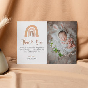 Elegant Boho Rainbow Baby shower Dank je wel Kaart