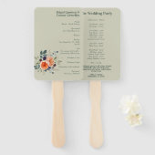 Elegant Boho Red Oranje Gray Programme Handwaaier (Voorkant en achterkant)