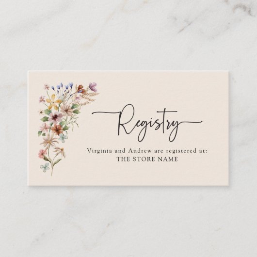 Elegant Boho Registry Kaarten (Voorkant)
