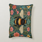 Elegant boho retro bumblebee spring florals accent kussen (Achterkant (Verticaal))