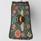 Elegant boho retro bumblebee spring florals  golfheadcover (Draai 90)