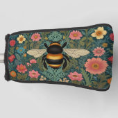 Elegant boho retro bumblebee spring florals golfheadcover (Voorkant)