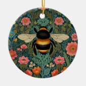 Elegant boho retro bumblebee spring florals  keramisch ornament (Voorkant)