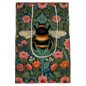 Elegant boho retro bumblebee spring florals medium cadeauzakje (Achterkant)