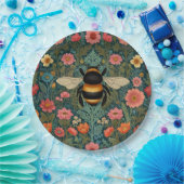Elegant boho retro bumblebee spring florals papieren bordje (Feest)
