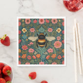 Elegant boho retro bumblebee spring florals  servet (Insitu)