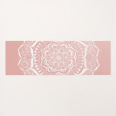 Elegant Boho Roos Gold Mandala Yogamat (Achterkant (horizontaal))