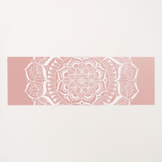 Elegant Boho Roos Gold Mandala Yogamat (Achterkant (horizontaal))