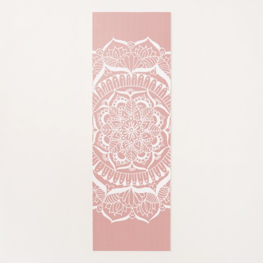 Elegant Boho Roos Gold Mandala Yogamat (Voorkant)
