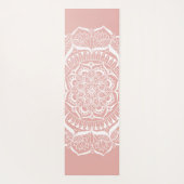 Elegant Boho Roos Gold Mandala Yogamat (Achterkant)