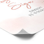 Elegant boho roze gouden bloemstuk aangepast bord poster (Hoek)