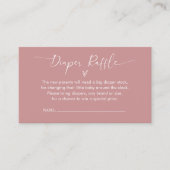 Elegant Boho Roze Luier Tombola Ticket (Voorkant)