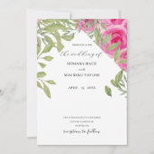 Elegant Boho Roze Rozen Waterverf Kunst Kaart (Voorkant)