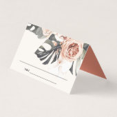 ELEGANT BOHO RUST MONSTRERA PEONY FLORAL WEDING KAART (Voorkant)