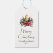 Elegant Boho Rustic Earthy Christmas Holiday Tag Cadeaulabel (Voorkant)