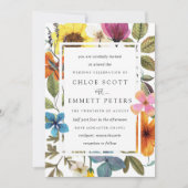 Elegant Boho Rustic Wildflower Summer Wedding Kaart (Voorkant)