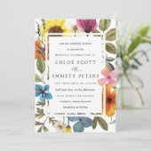 Elegant Boho Rustic Wildflower Summer Wedding Kaart (Staand voorkant)