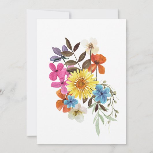 Elegant Boho Rustic Wildflower Summer Wedding Kaart (Achterkant)