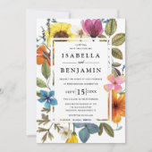 Elegant Boho Rustic Wildflower Summer Wedding Kaart (Voorkant)