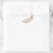 Elegant Boho rustiek Wildflower Baby shower Ronde Sticker (Tas)