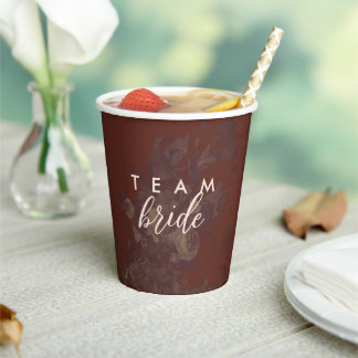 Elegant Boho Rustieke Bloem Terracotta Team Bruid Papieren Bekers