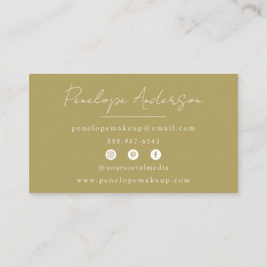 Elegant Boho Sage Groen Chique Minimalistisch Mode Visitekaartje (Achterkant)