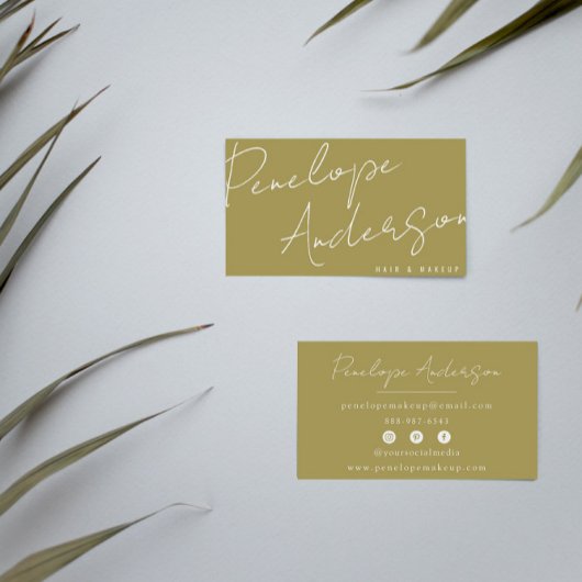 Elegant Boho Sage Groen Chique Minimalistisch Mode Visitekaartje