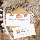 Elegant Boho Script Bloemen Bedankkaart