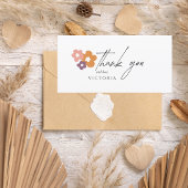 Elegant Boho Script Bloemen Bedankkaart