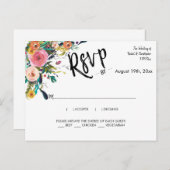 Elegant Boho Script Wedding Event Reactie RSVP Briefkaart (Voorkant / Achterkant)
