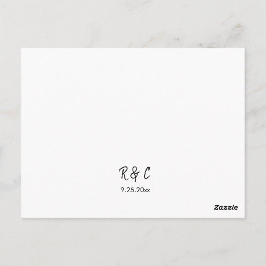 Elegant Boho Script Wedding Event Reactie RSVP Briefkaart (Achterkant)