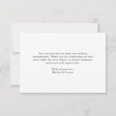 Elegant Boho Script Zwart & Wit Trouwen Bedankkaart (Achterkant)