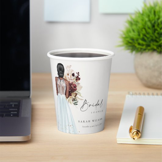 Elegant Boho Sky Blue Wedding Gown Vrijgezellenfee Papieren Bekers (Insitu)