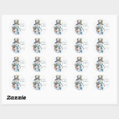 Elegant Boho Snowman Vrolijk Kerstfeest Ronde Sticker (Vel)