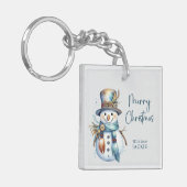 Elegant Boho Snowman Vrolijk Kerstfeest Sleutelhanger (Voorkant Links)