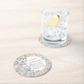 Elegant Boho spring blush Wildflower Baby shower Ronde Kartonnen Onderzetter (Insitu)