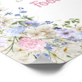 Elegant Boho spring Wildflower Baby shower Voedsel Poster (Hoek)