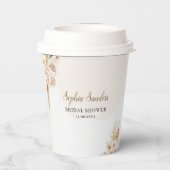 Elegant Boho Style with Beige & Yellow Flowers Papieren Bekers (Achterkant)