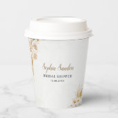 Elegant Boho Style with Beige & Yellow Flowers Papieren Bekers (Voorkant)