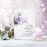 Elegant Boho Succulents Silver Greenery Wedding Folie Uitnodiging<br><div class="desc">Prachtige en unieke paarse succulturen zilveren bruine huwelijksuitnodigingen</div>