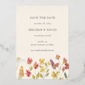 Elegant Boho Summer Wildflower Save the Date Folie Uitnodiging (Voorkant)