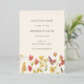 Elegant Boho Summer Wildflower Save the Date Folie Uitnodiging (Staand Voorkant)