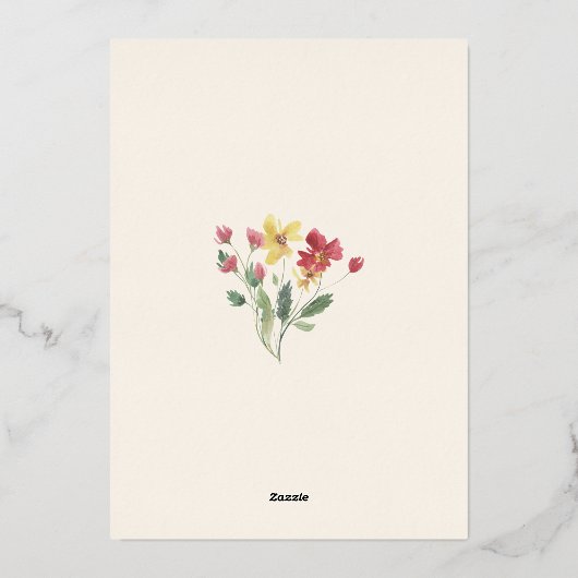 Elegant Boho Summer Wildflower Save the Date Folie Uitnodiging (Achterkant)