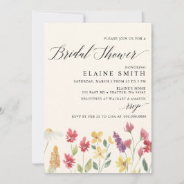 Elegant Boho Summer Wildflower Vrijgezellenfeest Kaart