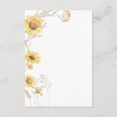 Elegant Boho Sunflower Enclosure Card Details Informatiekaartje (Achterkant)